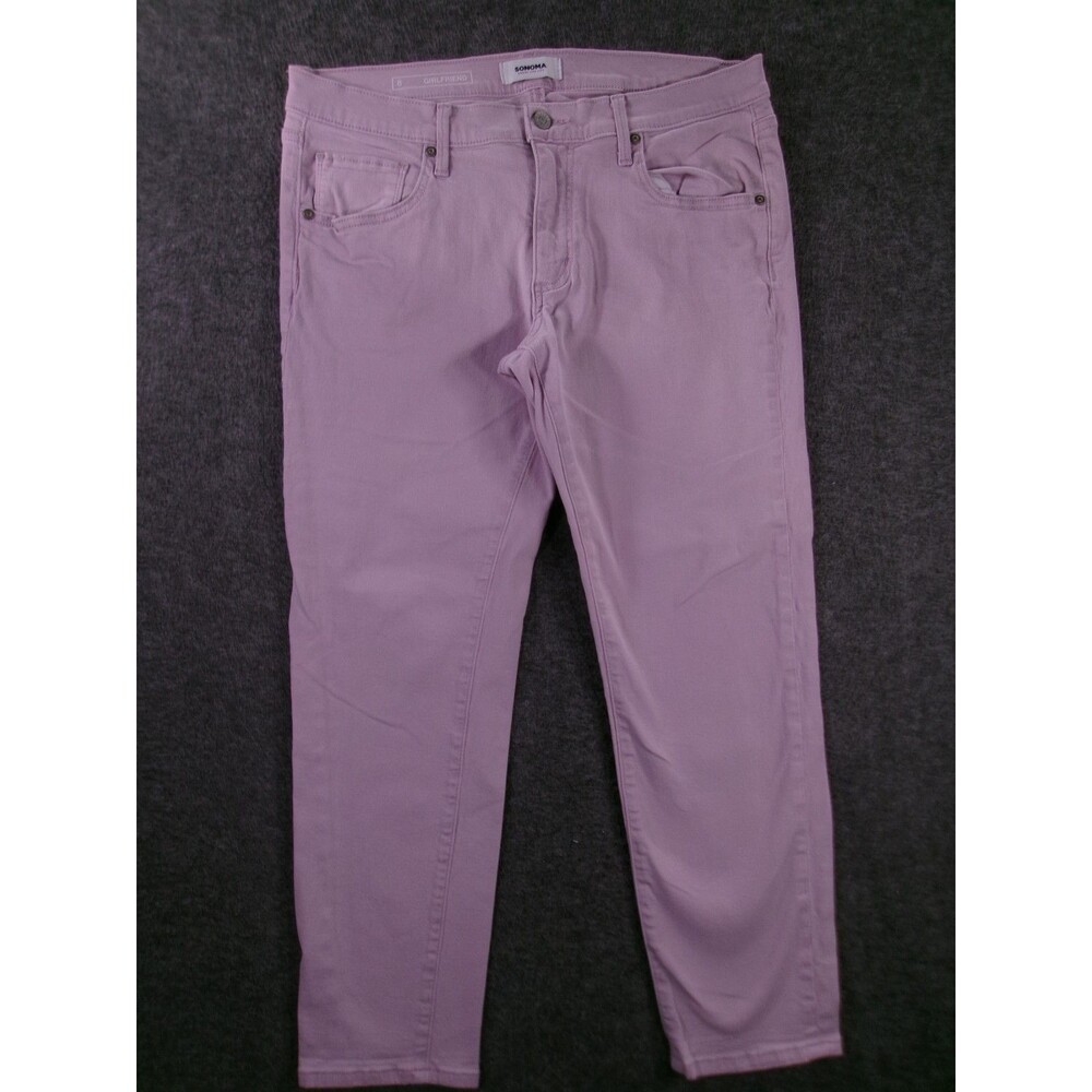 Sonoma Jeans Women 8 Purple Girlfriend Fit Tapered Leg MId Rise Capsule Casual